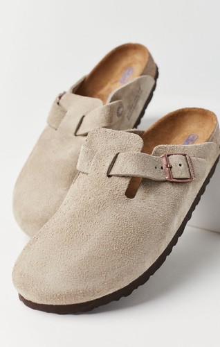 Birkenstock Boston Clogs Taupe Suede Women's Size 37 US 6-6.5 | eBay