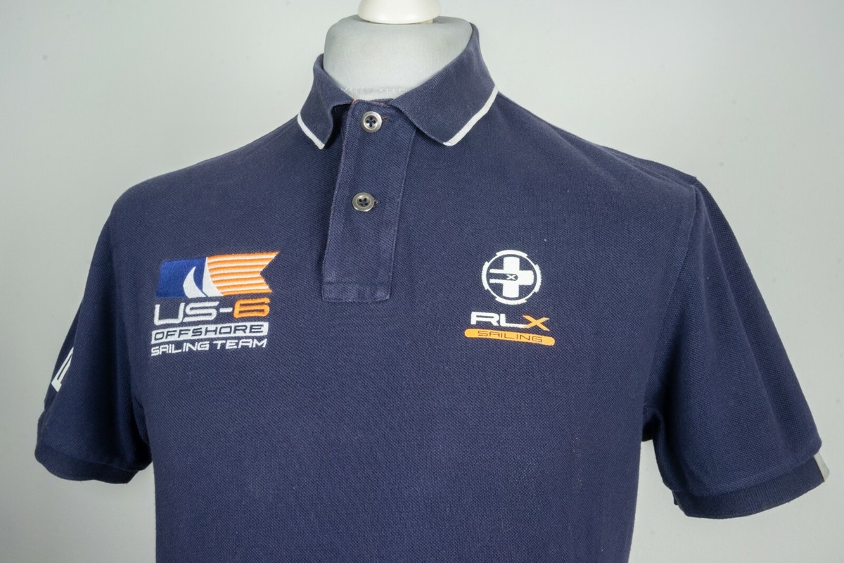 RLX Ralph Lauren US-6 Offshore Sailing Team Men's Polo Blue Shirt