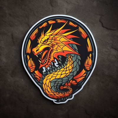 Crest Dragon Sticker, Folklore Decal Sticker, Decal for Car Truck Window Bumper
