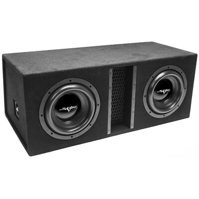 NEW SKAR AUDIO EVL-2X10D4 DUAL 10'' 4000W DUAL 4 OHM LOADED SUBWOOFER ENCLOSURE