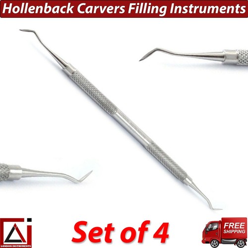Hollenback Amalgam Restorations Anatomy Dental Wax And Amalgam Carvers Set of 4 - Picture 2 of 6