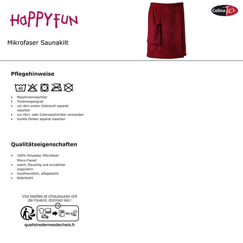 Saunakilts Mikro Flanell Damen Herren Saunahandtücher Sarong Happyfun CelinaTex - Bild 6 von 80