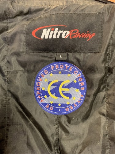 Nitro Racing Motorcycle Jacket Padded Breathable Men's L Gray / Black W Liner - Picture 9 of 11