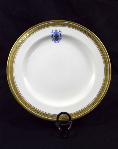 Indian Royal Palitana Plate Collectible Porcelain Gold Rimmed Dish. G26-311 - Picture 9 of 11