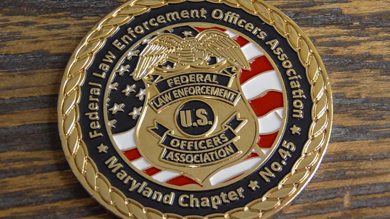 Maryland Federal Law Enforcement Officers Association FLEO Challenge Coin 243T Lightbulb Expert