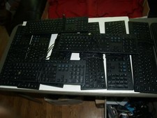Lot of 9 Genuine multimedia Dell KB216T USB SLIM Computer Wired Keyboard 0RKR0N