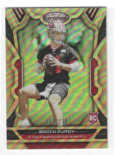 2022 Panini Certifié Brock Purdy #181 Miroir Bronze RC Rookie /275 SP