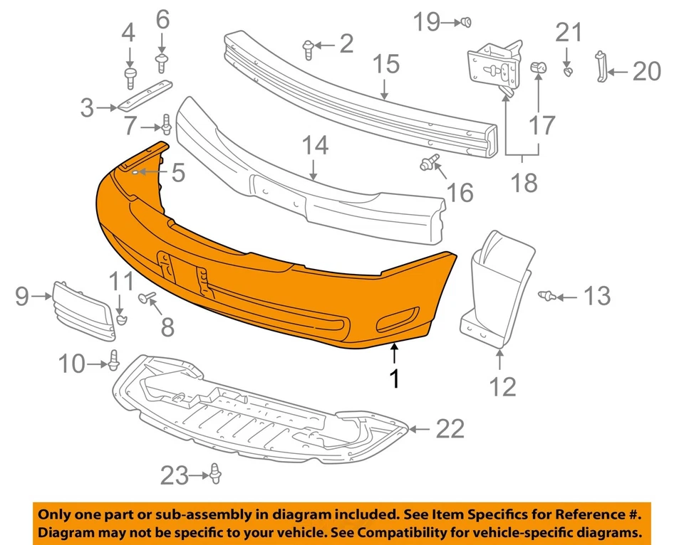 Used Front Bumper Assembly Front fits: 2005 Cadillac Deville Base Front Grade B - Imagem 3 de 4