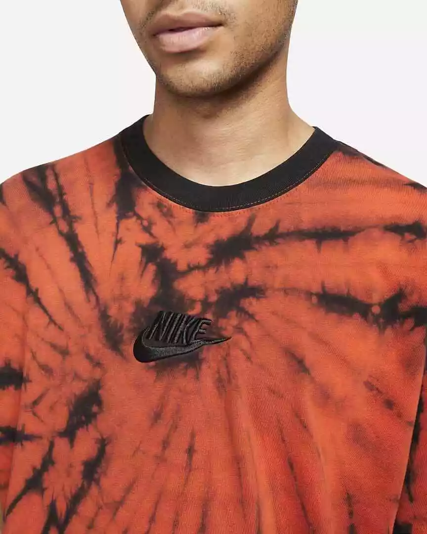 Nike Sportswear Premium Essentials Mens Max 90 Dye T Shirt Orange Black SIZE S