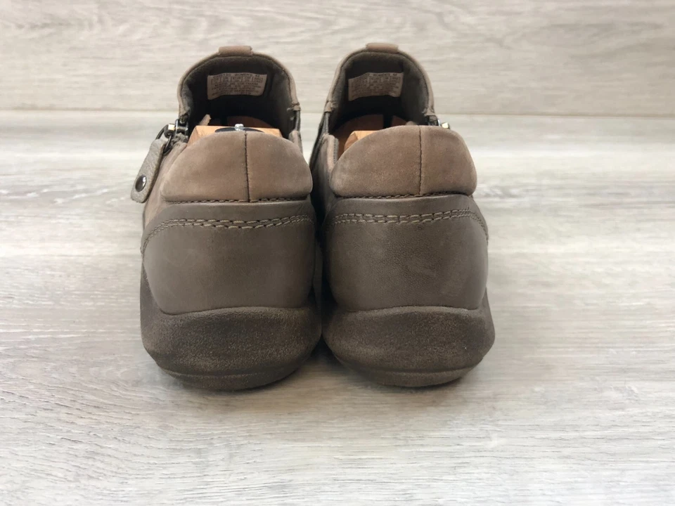 Zapatos informales Cobb Hill by Rockport para mujer mocasines de cuero marrón 8 sin cordones con cremallera Foto 3 de 4