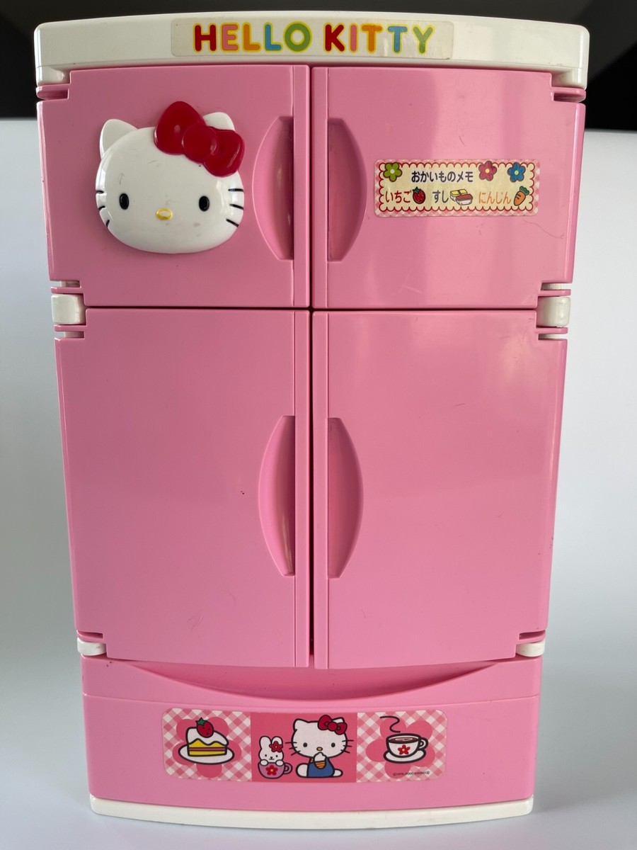 Rare Sanrio Hello Kitty Pink 5 Doors Refrigerator Toy W/ Ice Brick
