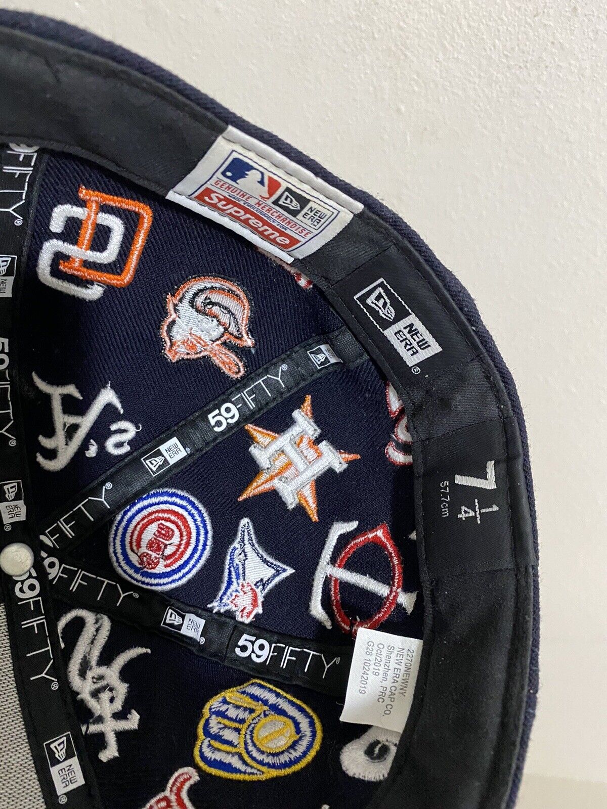 Supreme MLB New Era Multi Logo Navy Fitted Hat SS20 Size 7 1/4