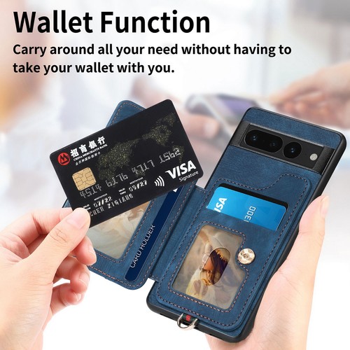 Ring Leather Card Slot Wallet Stand Phone Case For Google Pixel 6 7 8 Pro 6A 7A - 第 64/84 張圖片