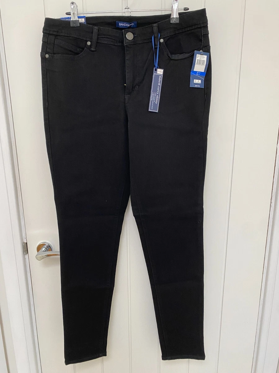 NEW Bandolino Lisbeth Curvy Skinny Black Stretch Jeans Costco UK Size 14