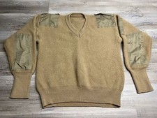 Vintage Brown Wool Commando Sweater Men's Large British Army