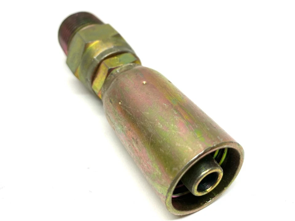 Eaton Weatherhead 06U-J08 Male Pipe Swivel Crimp Fitting Steel 3/8" ID x 1/2" - Image 2 of 3