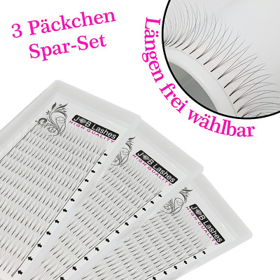 Set 720 Stück 3D Premium Volumen Wimpern Fächer C & D-Curl 0,07 - Knoten frei