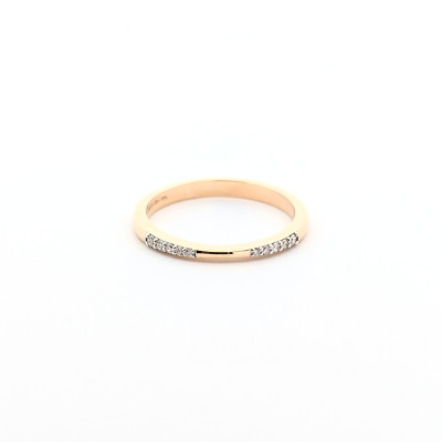 Klassischer Ring Band 14 Karat Gelbgold mit natürlichem Diamant | Diamantring Band