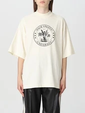 Palm Angels college crew neck tee in cream size S