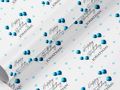 FOREFRONTDESIGNS Personalised birthday wrapping paper, gift wrap, any name, any wording