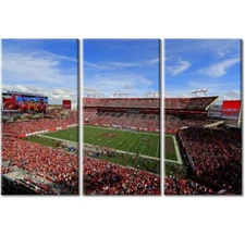 3 Pc. Canvas Wall Art Raymond James Stadium 28x42”Tampa Bay Football Buccaneers