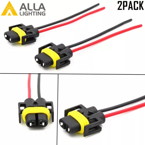  Alla Lighting H11 Socket Female Adapter Wiring Harness Pigtail Plug Connector