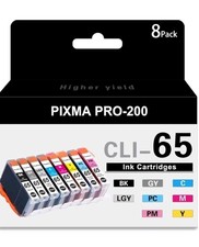 CLI-65 Compatible Ink Cartridges 8 Pack Replacement for Canon PIXMA PRO-200