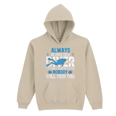 Always Be Nice To A Boys Hoodie Taucher Geburtstagsgeschenk für Sohn