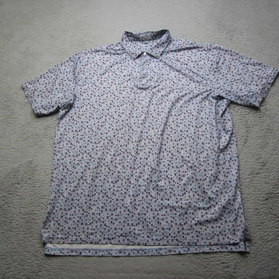 Camisa Polo Peter Millar Para Hombres 2XL Verano Comodidad Rendimiento Geométrico Golf Foto 2 de 4