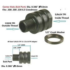 5/8X24 Thread To 1/2X36 Thread Muzzle TPI Steel Converter Adapter