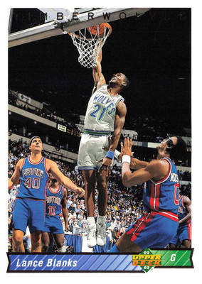 Lance Blanks #319 1992-93 Upper Deck Minnesota Timberwolves Basketball