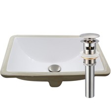 Miseno MBS-NP-U233921 21" Rectangular Porcelain Undermount - Polished White /