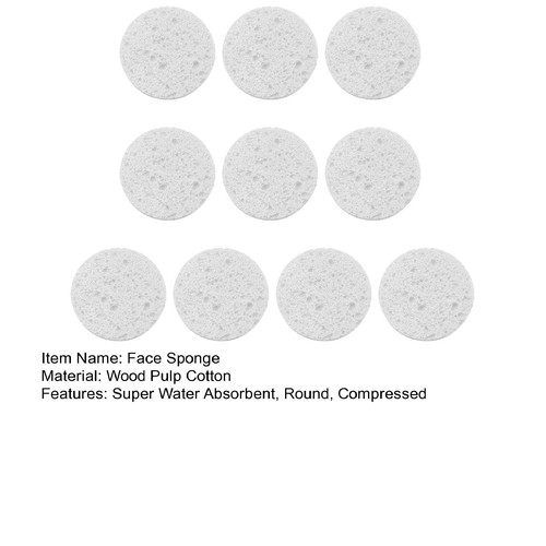 Face Exfoliator Pad Quick Lathering Sponge 10pcs Reusable Round Kit for Makeup - Imagen 8 de 16