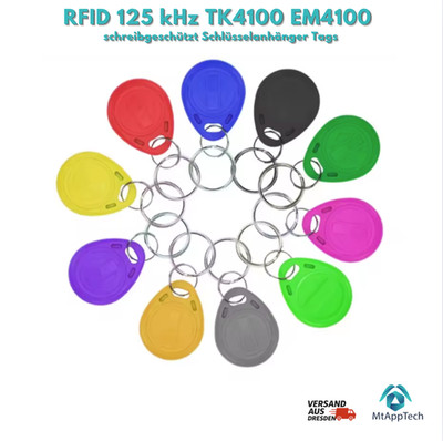 10 Stück RFID 125 kHz TK4100 EM4100 schreibgeschützt Schlüsselanhänger Tags