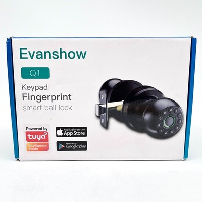 Evanshow Q1 Keypad Fingerprint Smart Ball Lock - Works with the Tuya Smart App