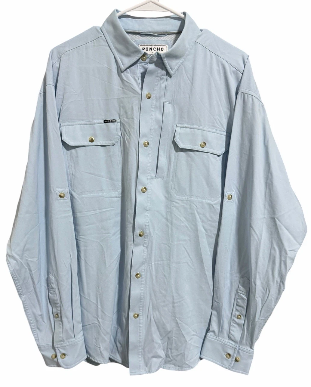 Poncho The Purist Fishing Shirt Long Sleeve Light Blue Men’s Size Large
Opens in a new window or tab