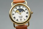 Vintage 1999 MINT SEIKO ALBA SUCCESS V338-6011 Moon Phase Gold Mens Watch JAPAN