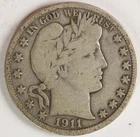 VG+ 1911 Barber Half Dollar