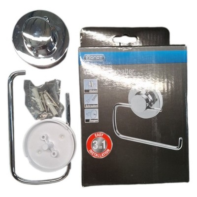Cornat WC-Papierhalter 3 in 1 Style - 3 verschiedene Befestigungsoptionen mit Sa