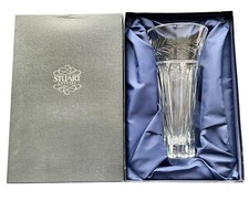 STUART CRYSTAL STUNNING 13 INCH HIGH EDWARDIAN TRUMPET VASE BOXED