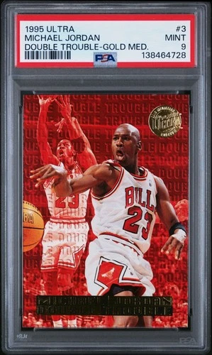 Michael Jordan Double Trouble Gold Medallion SSP 1995 Fleer Ultra #3 MINT PSA 9