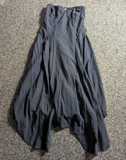 Free People Rayna Midi Dress Medium Black Strapless Edgy Lagenlook Boho