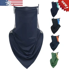 Sun Shield Neck Gaiter Bandana Balaclava Cooling Face Mask Scarf with Loops Ear
