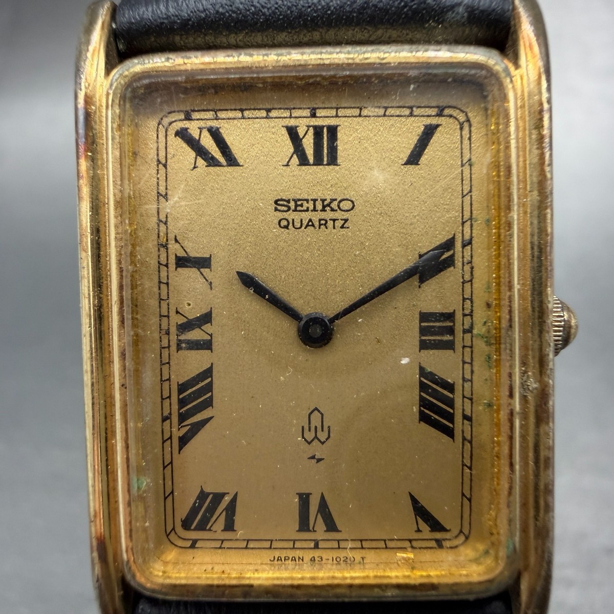 ゴールド 長方形ケース 腕時計 Seiko Tank Watch Men 24mm Champagne Dial Gold Tone Rectangle 43