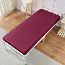 Cot Fitted , 31 x 75 Inch Burgundy Cot Sheets, Ultra Soft and Breathable Micr...