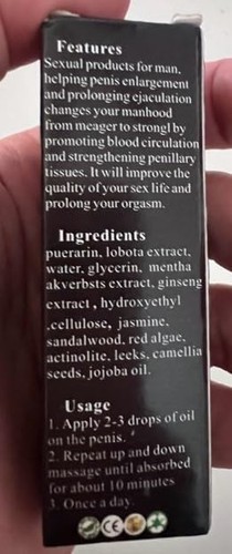 Increase Bigger & Stronger Oil Enlargement Oil for Male Massage Essential Oil - Picture 2 of 5