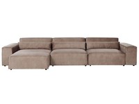 Modul 3-Sitzer Ecksofa Stoff Braun Mit Chaiselongue Rechts Kissen Skandi Hellnar