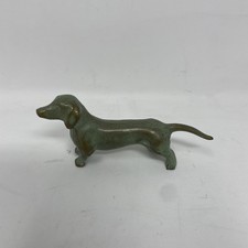 Vintage Heavy Bronze Small Hunting Dog Desk Table Figurine 3.5&rdquo; Long