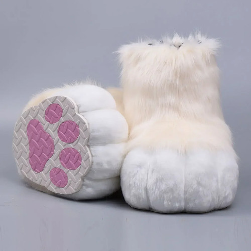 Cat Paws Shoes Cartoon Plush Furry Cosplay Kig Costume Cats Feet Nail Claws Shoe - Picture 43 of 46