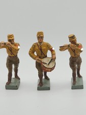 3 x Parade Figuren 2 x Pfeifer 1 x Trommler Masse Lineol German XX 7 cm ab 1934